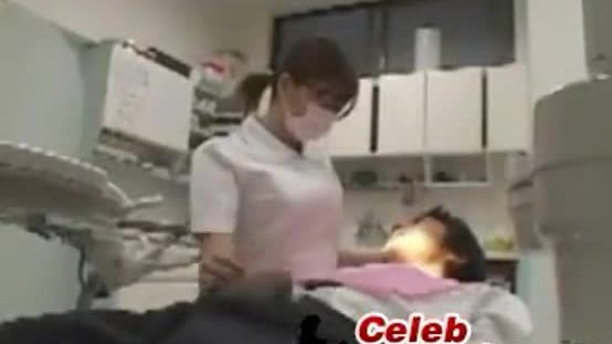 Japanese Dentist Handjob - Japanese dentist nurse gives handjob to patient - LubeTube